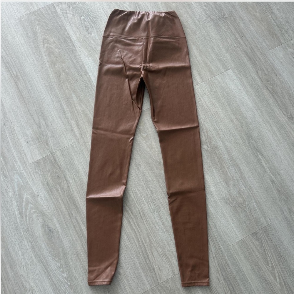 ARITZIA Wilfred Brown Tan Caramel Cognac Pleather Leggings Medium Faux Leather